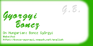 gyorgyi boncz business card