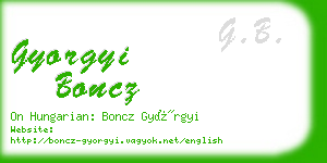 gyorgyi boncz business card